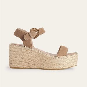 Boden British Style Women's Tan Espadrille Platform Sandals